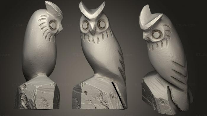 Animal figurines (ironwood owl, STKJ_1094) 3D models for cnc